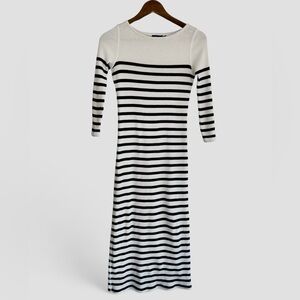 Polo Ralph Lauren Waffle Knit Striped Maxi Dress 100% Cotton Small GUC